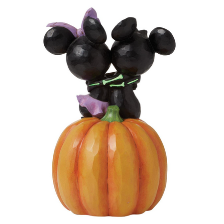 Jim Shore Jim Shore Mickey & Minnie Scared Skeletons LED Figurine