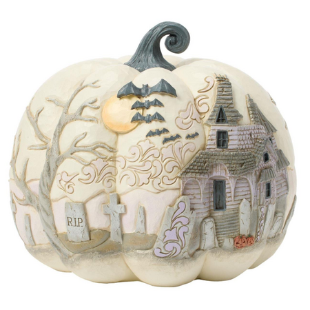 Jim Shore Jim Shore Pumpkin with Bats Flying Figurine