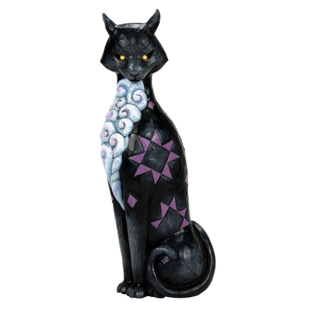 Jim Shore Jim Shore Vintage Cat with LED Glow Eyes Figurine
