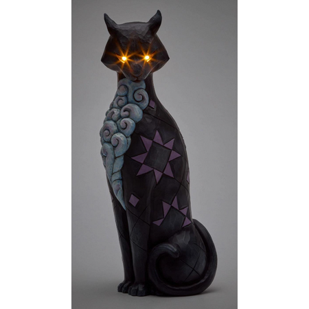 Jim Shore Jim Shore Vintage Cat with LED Glow Eyes Figurine