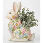 Jim Shore Jim Shore Planter White Floral Rabbit Figurine