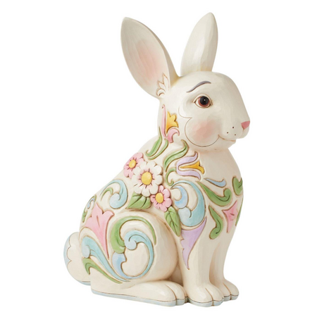 Jim Shore Jim Shore Planter White Floral Rabbit Figurine
