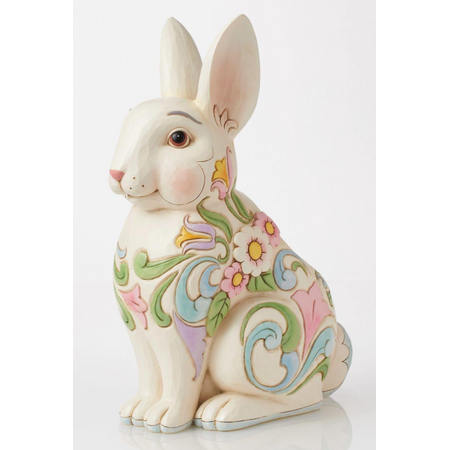 Jim Shore Jim Shore Planter White Floral Rabbit Figurine