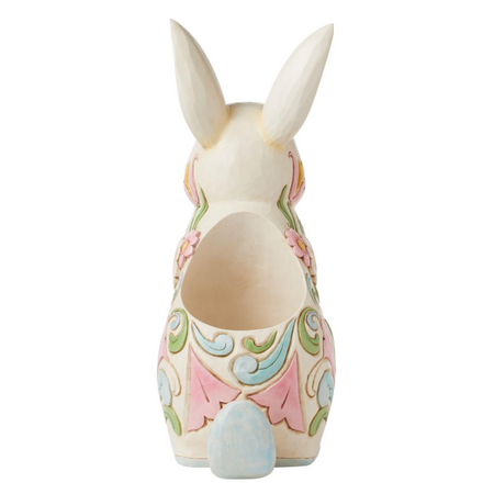 Jim Shore Jim Shore Planter White Floral Rabbit Figurine