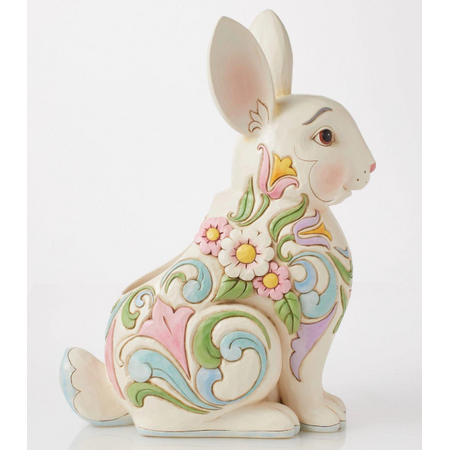 Jim Shore Jim Shore Planter White Floral Rabbit Figurine