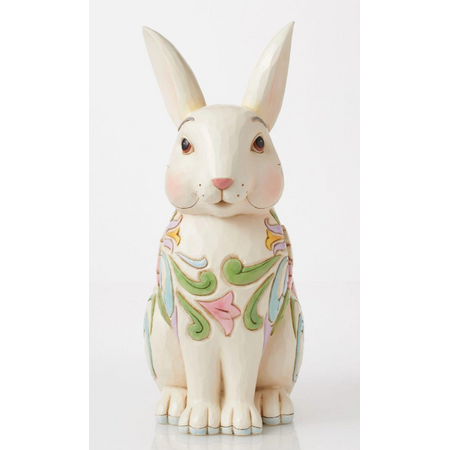 Jim Shore Jim Shore Planter White Floral Rabbit Figurine