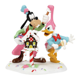 Department 56 Disney Village Goofy and Donald Make a Mess Accessory
