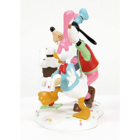 Department 56 Disney Village Goofy and Donald Make a Mess Accessory
