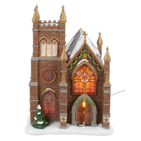 Department 56 Dickens' Village 50th Church of Fraternal Charity Lit Building