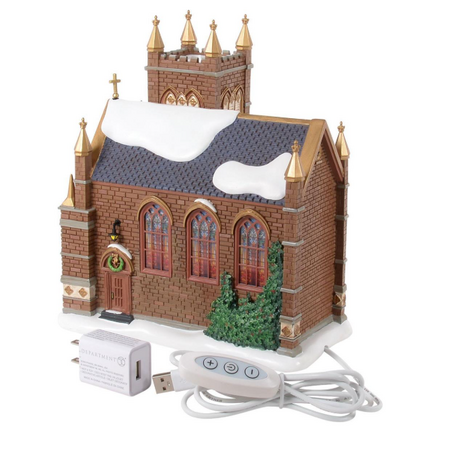 Department 56 Dickens' Village 50th Church of Fraternal Charity Lit Building