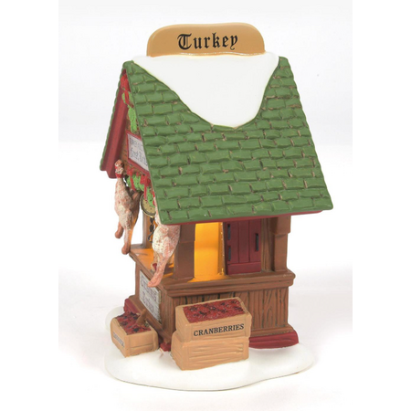 Department 56 Dickens' Village Dressed Turkey Auction Lit Building and Accessory