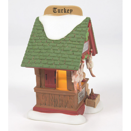Department 56 Dickens' Village Dressed Turkey Auction Lit Building and Accessory