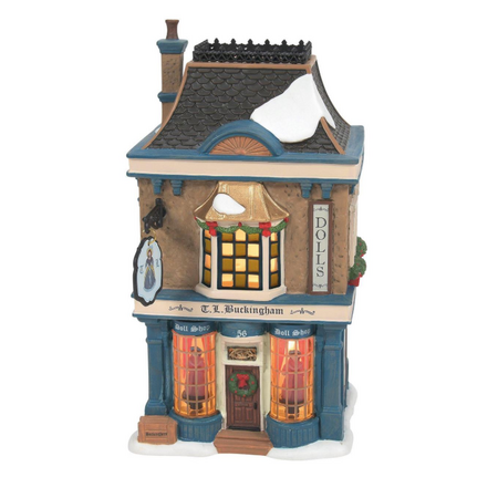 Department 56 Dickens' Village T.L. Buckingham Doll Shop Lit Building