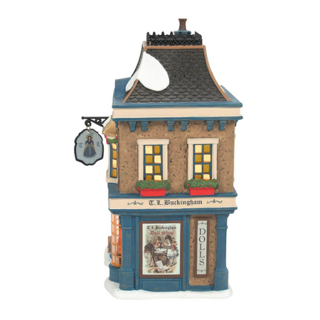 Department 56 Dickens' Village T.L. Buckingham Doll Shop Lit Building