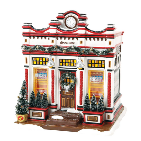 Department 56 Snow Village Hershey Fine Confections Lit Building