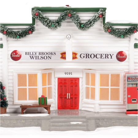 Department 56 Snow Village Billy Brooks Wilson Grocery Lit Building