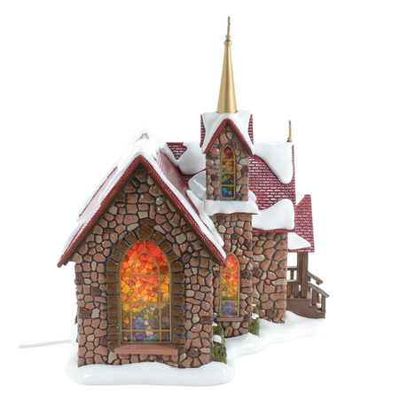 Department 56 Snow Village Chapel of Abundant Grace Lit Building