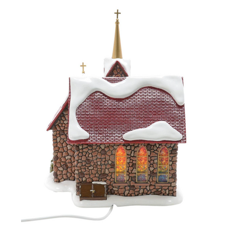 Department 56 Snow Village Chapel of Abundant Grace Lit Building