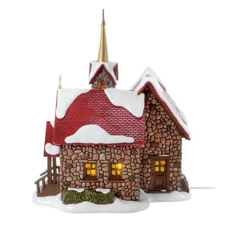 Department 56 Snow Village Chapel of Abundant Grace Lit Building