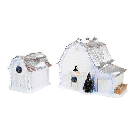 Department 56 Snow Village Graceland Stables Lit Building