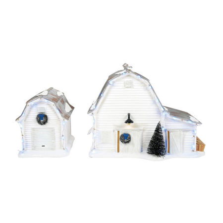 Department 56 Snow Village Graceland Stables Lit Building