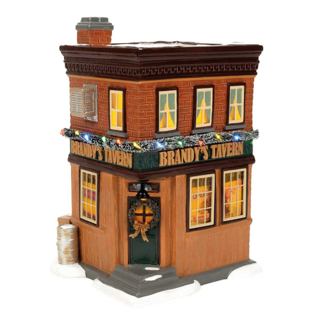Department 56 Snow Village Brandy's Tavern Lit Building