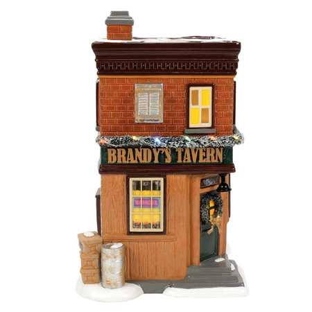 Department 56 Snow Village Brandy's Tavern Lit Building