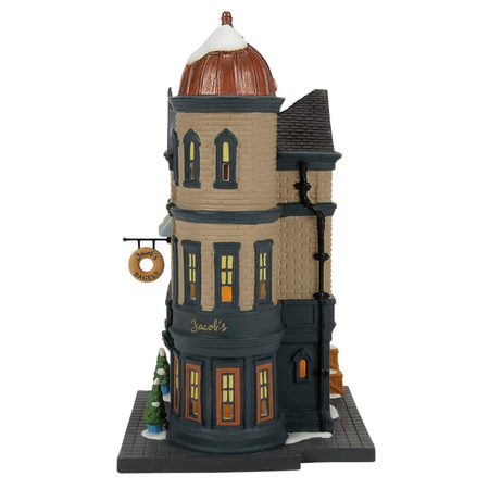 Department 56 Christmas in the City Jacob's Bagel Shop Lit Building