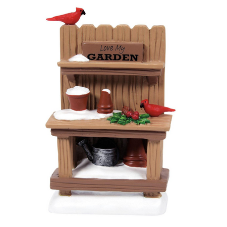 Department 56 Village Cross Product Potter's Bench with Birdies Accessory