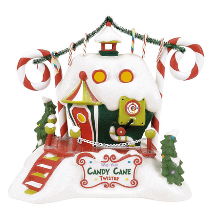 Department 56 Grinch Village Who-Ville Candy Cane Twister Lit Building