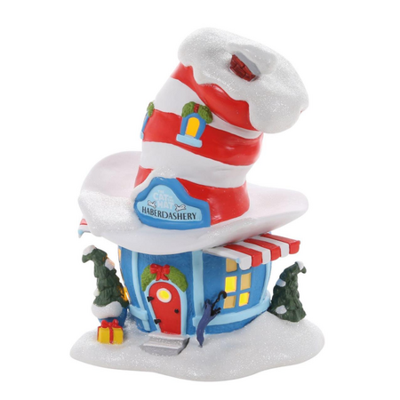 Department 56 Grinch Village Cat in the Hat Haberdashery Lit Building