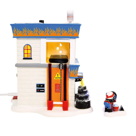Department 56 North Pole Hot Wheels Detail Center Lit Building