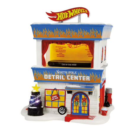 Department 56 North Pole Hot Wheels Detail Center Lit Building