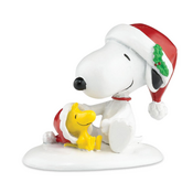 Department 56 Peanuts Village Happy Holidays Snoopy & Woostock Accessory