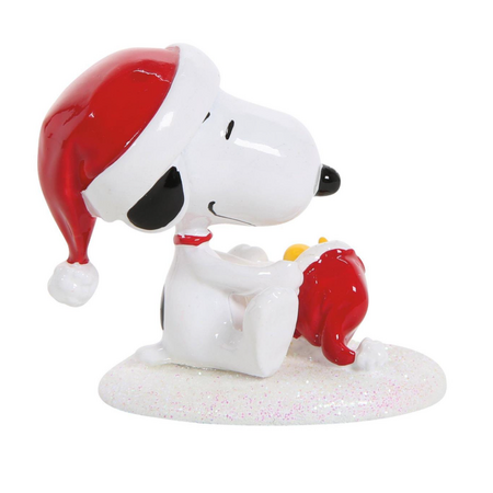 Department 56 Peanuts Village Happy Holidays Snoopy & Woostock Accessory