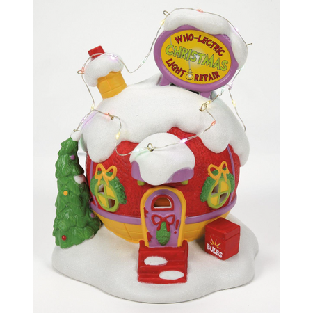 Department 56 Grinch Village Who-Electric Christmas Light Repair Lit Building