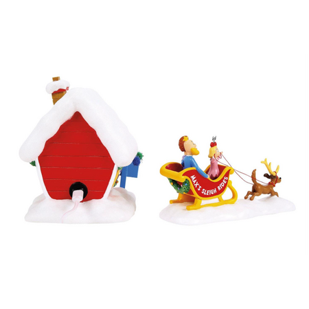 Department 56 Grinch Village Max's Sleigh Rides Lit Building