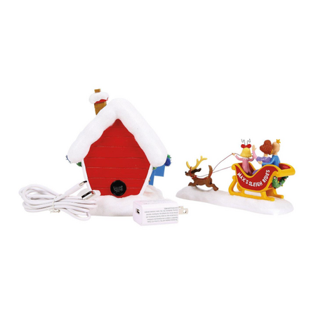 Department 56 Grinch Village Max's Sleigh Rides Lit Building