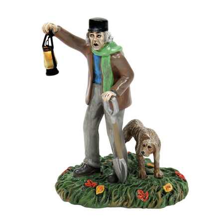 Department 56 Snow Village Halloween Silas Crump & His Dog Lit Accessory