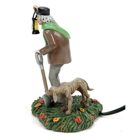 Department 56 Snow Village Halloween Silas Crump & His Dog Lit Accessory