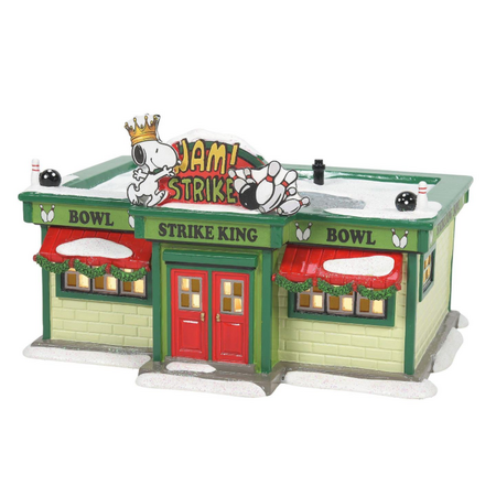 Department 56 Peanuts Village Strike King Bowling Alley Lit Building