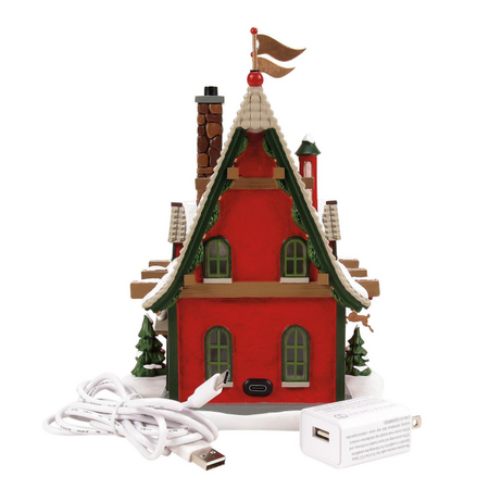 Department 56 North Pole Reindeer Acres Stables Lit Building