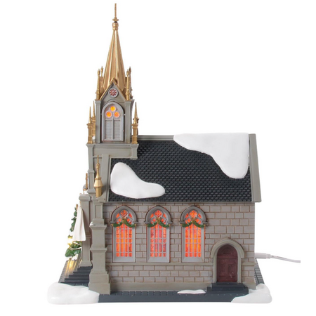 Department 56 Christmas in the City 50th Church of Purposed Faith Lit Building