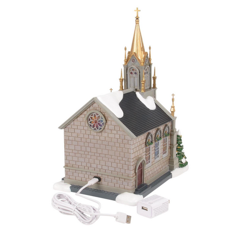 Department 56 Christmas in the City 50th Church of Purposed Faith Lit Building