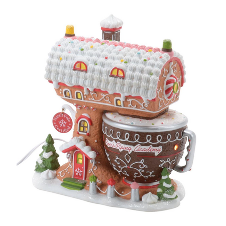 Department 56 North Pole Piper's Piping Academy Lit Building
