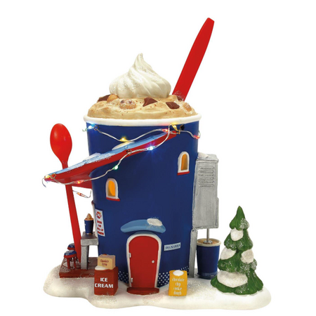 Department 56 North Pole Forecasting a Blizzard Lit Building