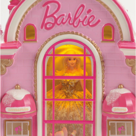 Department 56 North Pole Barbie Gown Boutique Lit Building
