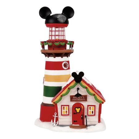 Department 56 Disney Village Keeping a Watch for Santa Lit Building