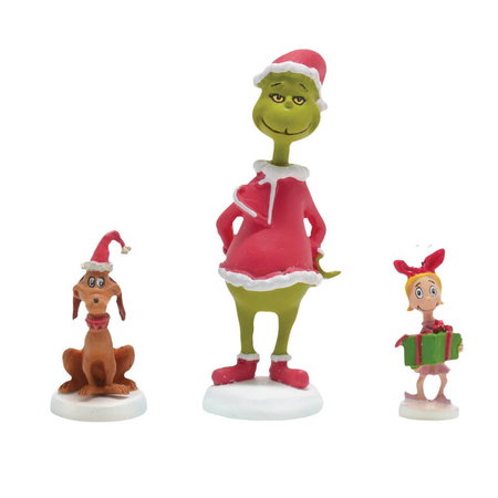 Department 56 Grinch Village Grinch, Max & Cindy-Lou Who Accessory