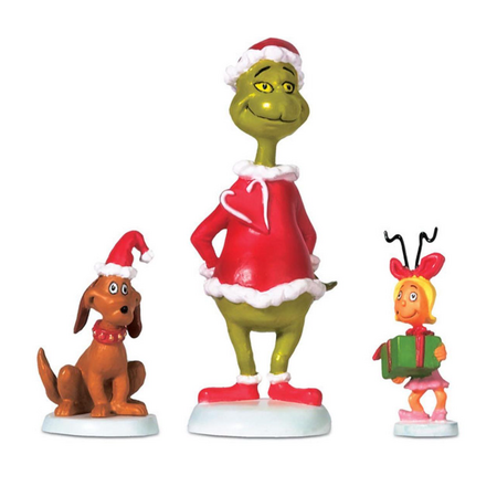 Department 56 Grinch Village Grinch, Max & Cindy-Lou Who Accessory